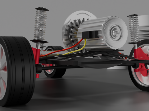 EV Car Chassis 3D Model