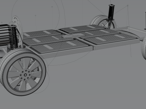 EV Car Chassis 3D Model