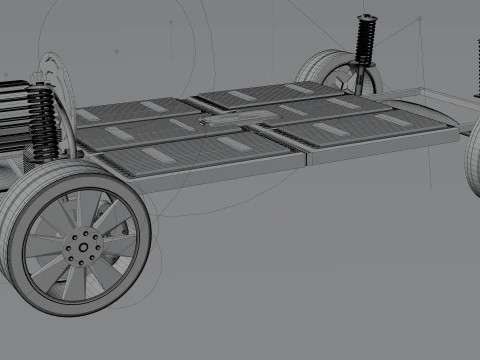 EV Car Chassis 3D Model