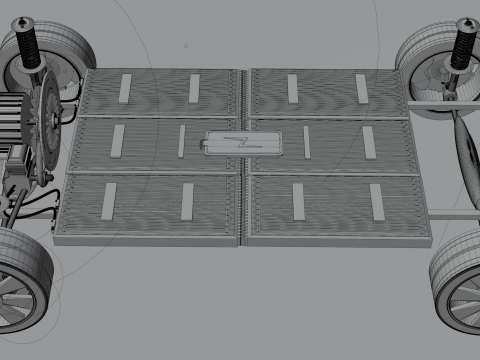 EV Car Chassis 3D Model