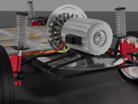 EV Car Chassis 3D Model