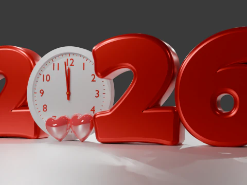 Neues Jahr 2026 3D Modell