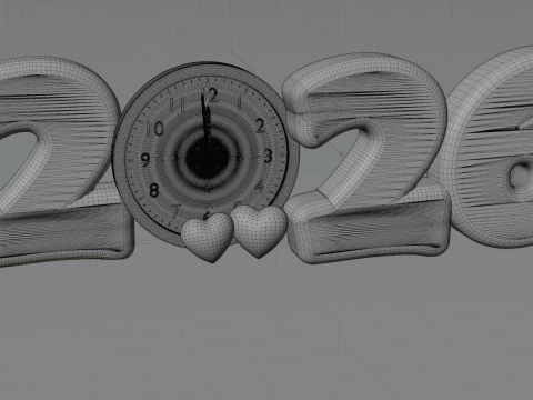 Neues Jahr 2026 3D Modell