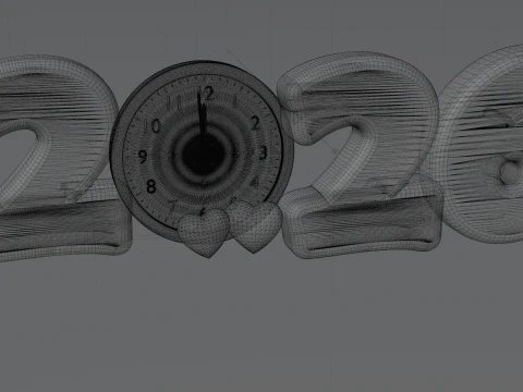 Neues Jahr 2026 3D Modell