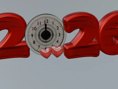 Neues Jahr 2026 3D Modell