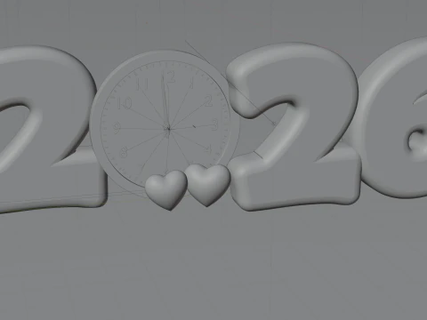 Neues Jahr 2026 3D Modell