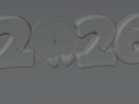 Neues Jahr 2026 3D Modell