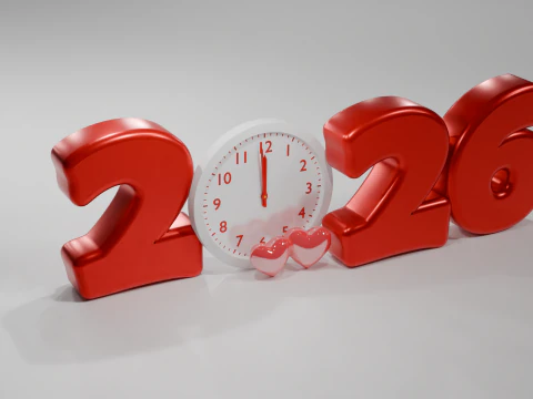 Neues Jahr 2026 3D Modell