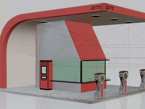 Stazione di ricarica Modello 3D