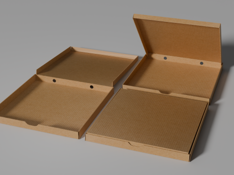 피자 상자 18 x 18인치 판지 3D 모델