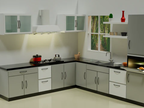 Interno della cucina Modello 3D