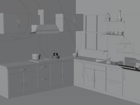 Interior de la cocina Modelo 3D