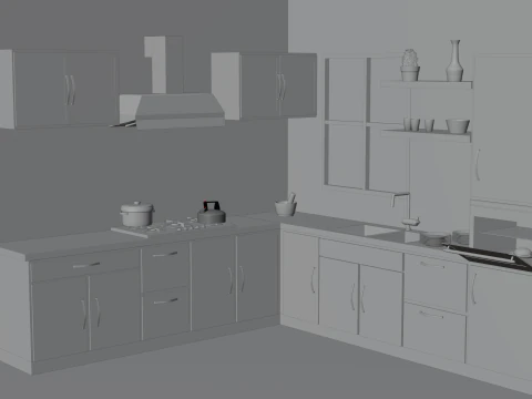 Interno della cucina Modello 3D