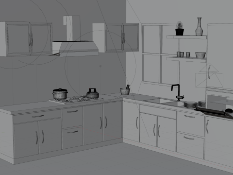 Interior de la cocina Modelo 3D