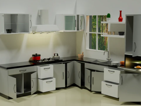 Interno della cucina Modello 3D