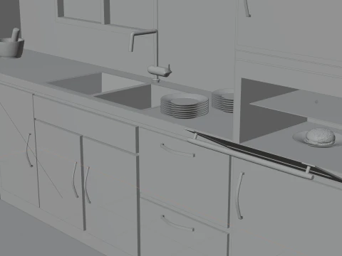 Interno della cucina Modello 3D