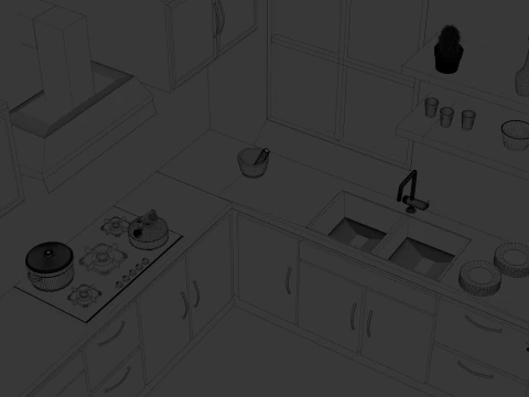 Interno della cucina Modello 3D
