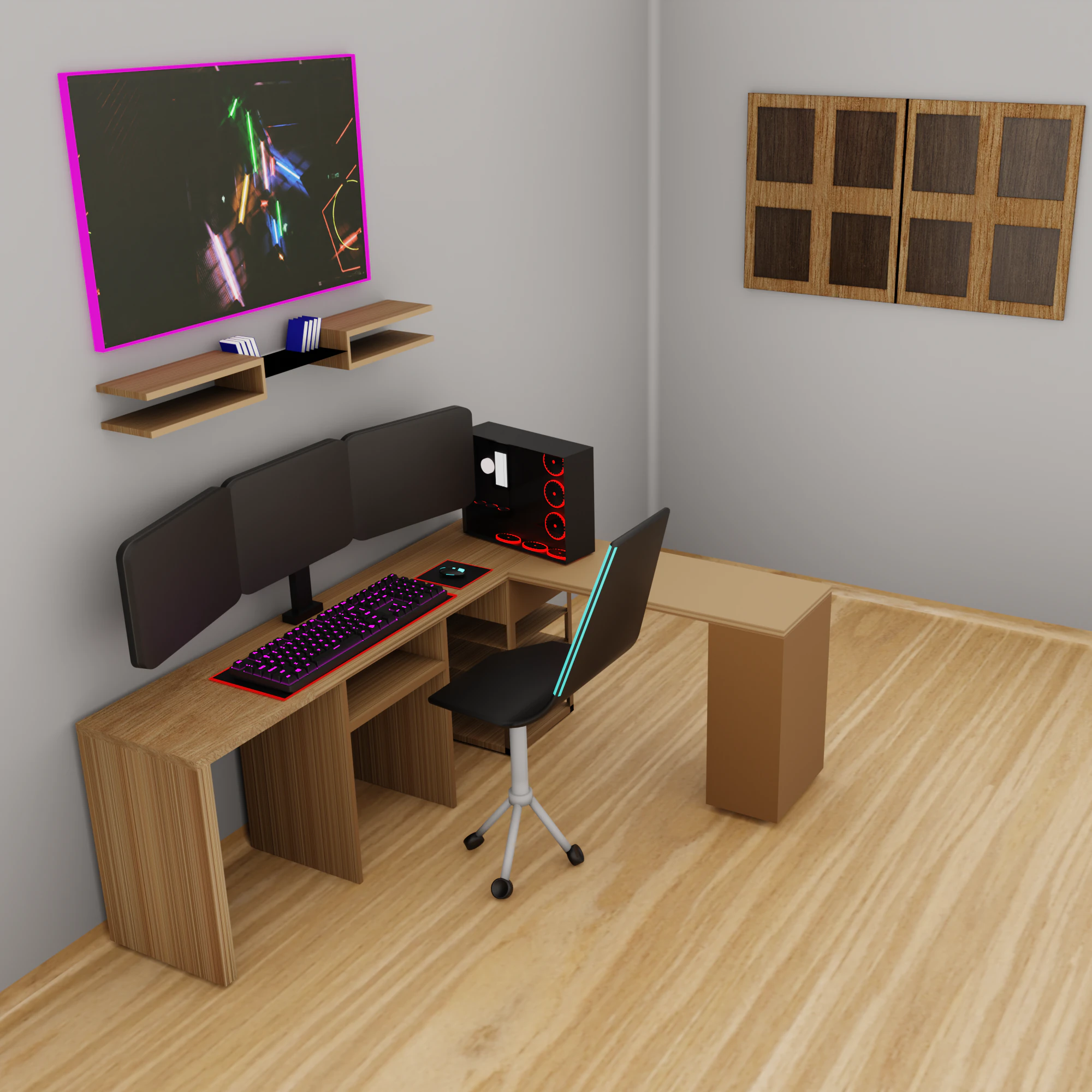 3D gaming setup 3D Model .c4d .max .obj .3ds .fbx .stl .blend 