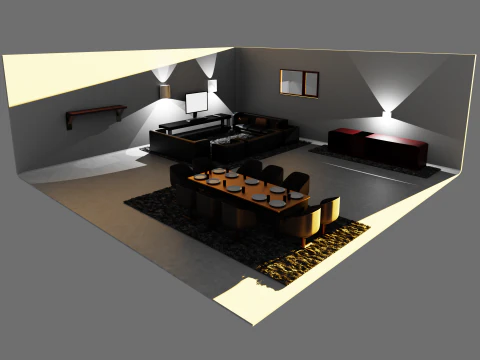 Soggiorno 3D Modello 3D