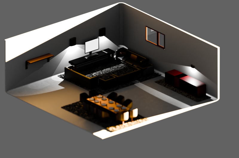 3D living room 3D Model .c4d .max .obj .3ds .fbx .stl .blend 