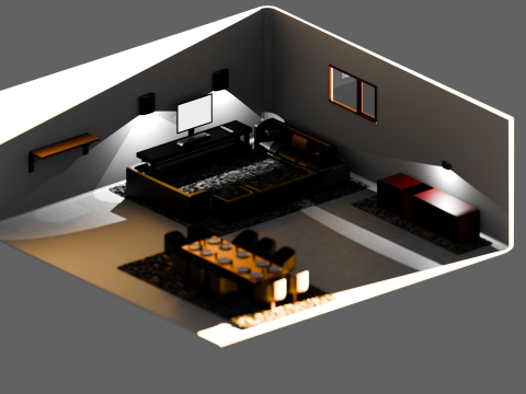 sala de estar 3D Modelo 3D