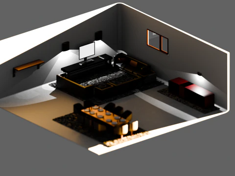 3D living room 3D Model