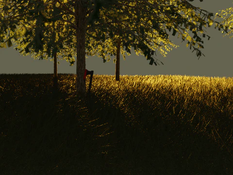 Zonsondergang bijl 3D Model