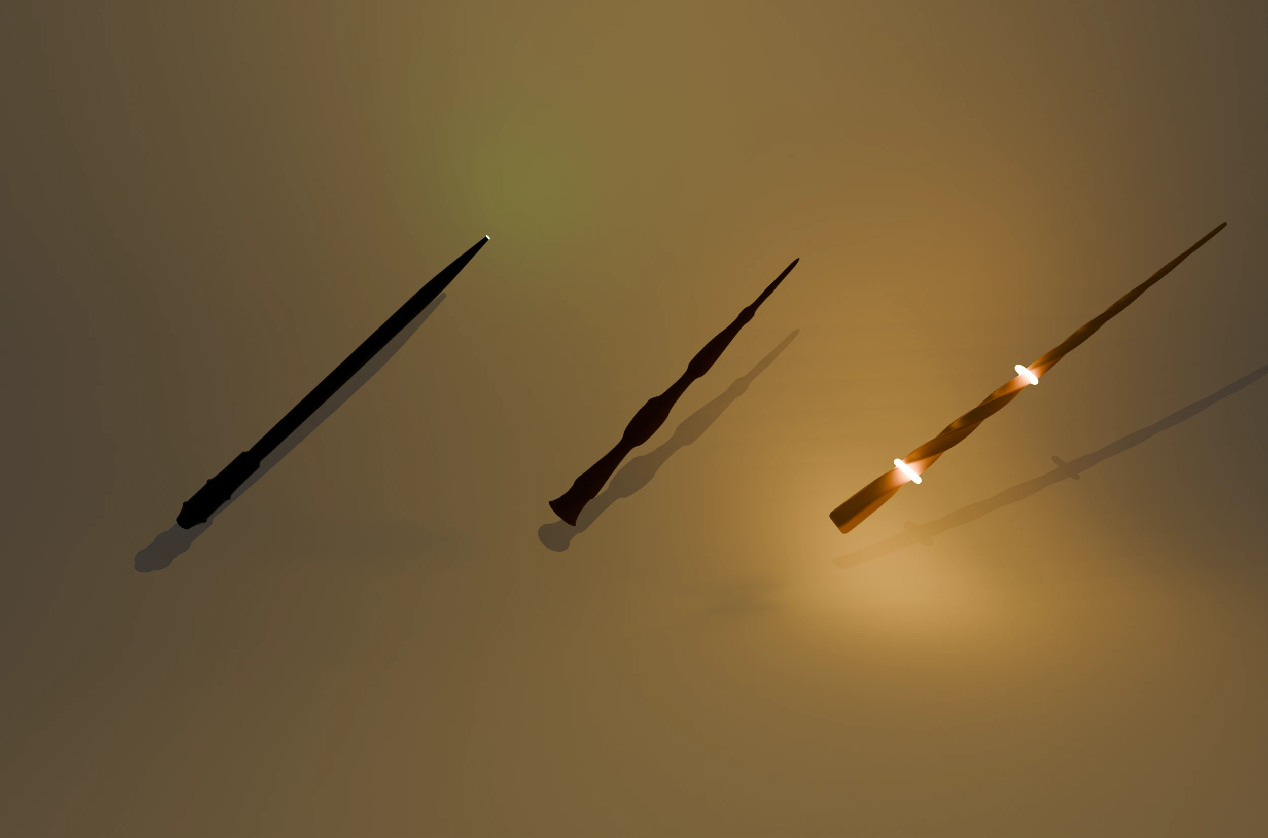 Magician Wands 3D Model .c4d .max .obj .3ds .fbx .stl .blend 