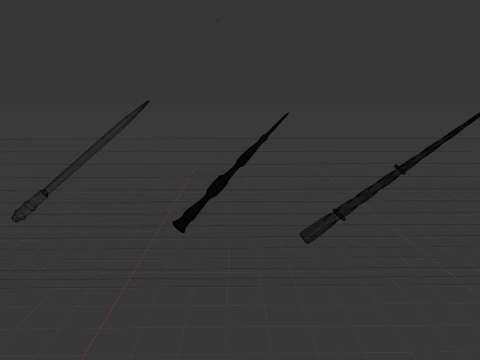 Magician Wands 3D Model
