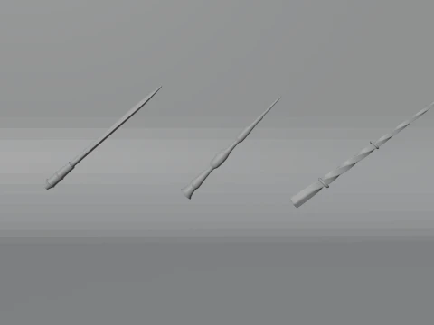 Magician Wands 3D Model