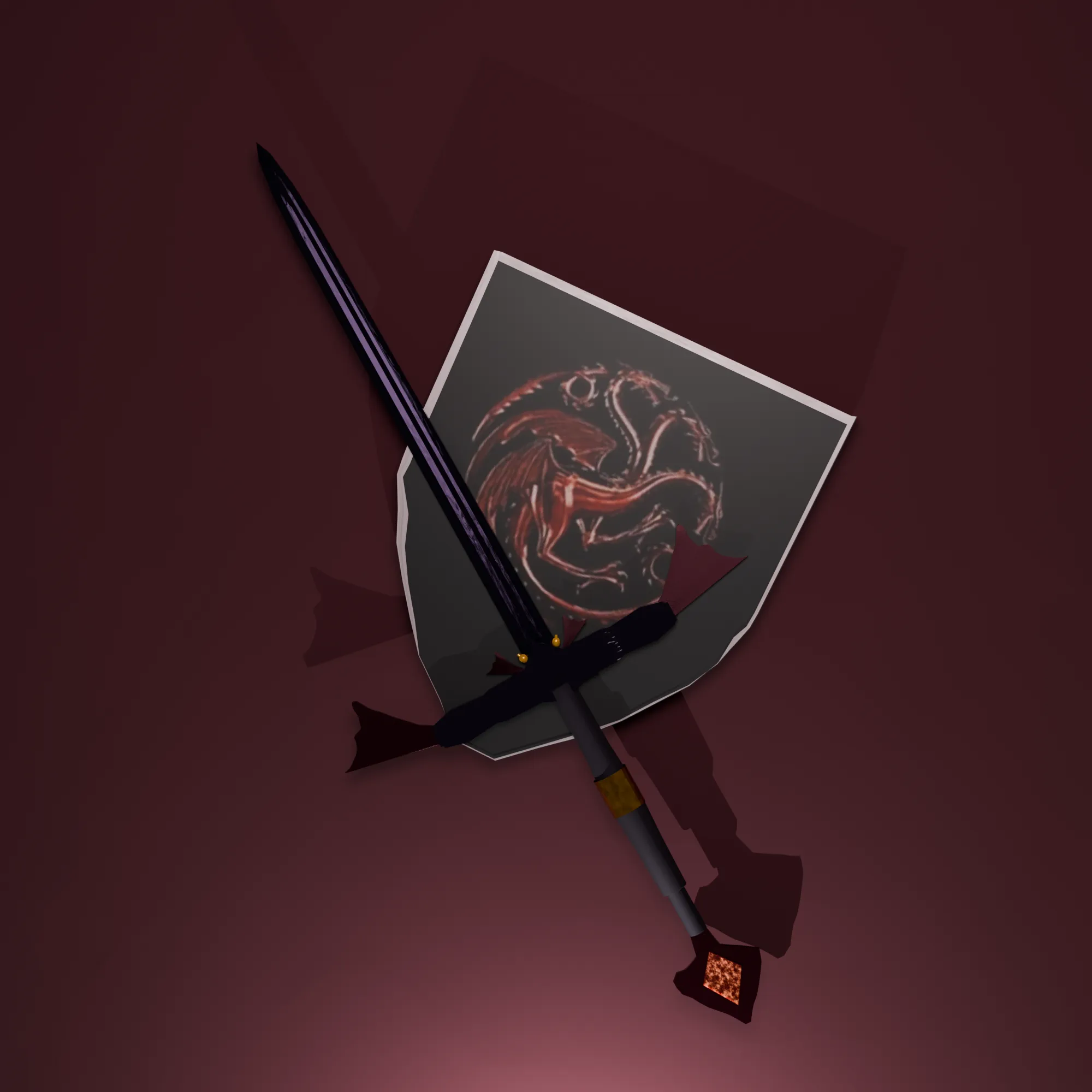 Dark Sister Sword 3D Model .c4d .max .obj .3ds .fbx .stl .blend 