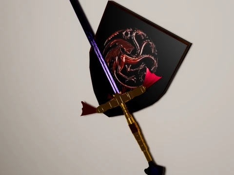 Dark Sister Sword gold version 3D Model