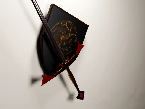 Dark Sister Sword gold version 3D Model