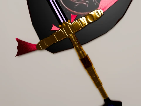 Dark Sister Sword gold version 3D Model