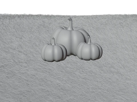 Stylized Pumpkin Trio on Grass Modelo 3D