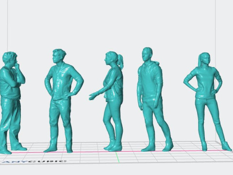 Seperangkat figur manusia lowpoly Model Cetak 3D