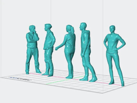 Set of lowpoly human figures 3D Print Model