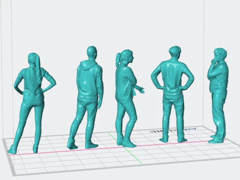 Set of lowpoly human figures 3D Print Model