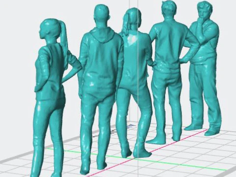 Set of lowpoly human figures 3D Print Model