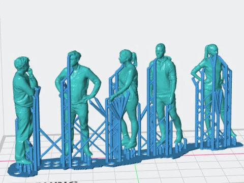 Set of lowpoly human figures 3D Print Model