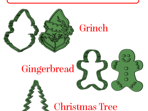 Christmas Cookie Cutters Set - Easy 3D Print - No Supports 3D Print Model