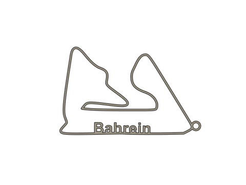 F1 Bahrain Circuit Pendant 3D Print Model