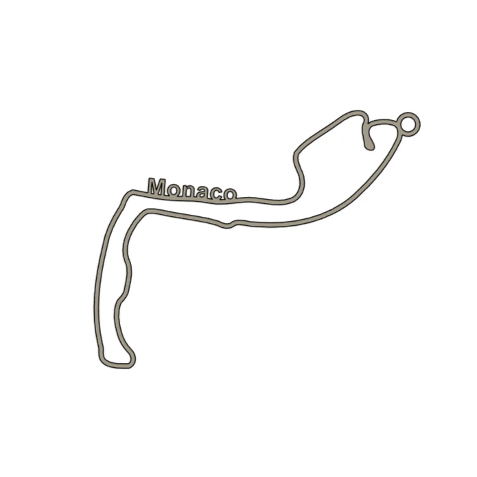F1 Monaco Circuit Pendant 3D Print Model .c4d .max .obj .3ds .fbx .stl .blend 