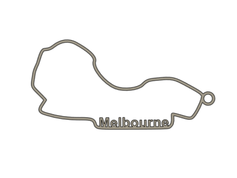 F1 Melbourne Circuit Pendant 3D Print Model