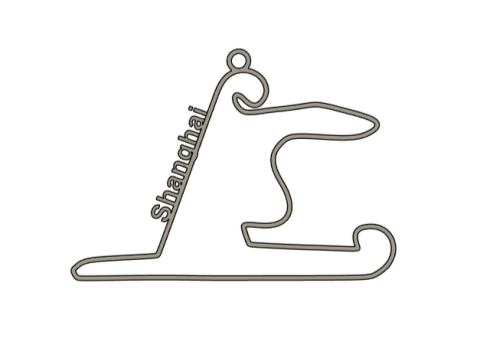 F1 Shangai Circuit Pendant 3D Print Model