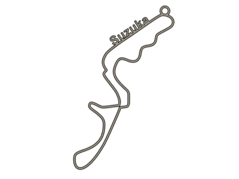 Pingente Circuito F1 Suzuka Modelo de Impressão 3D