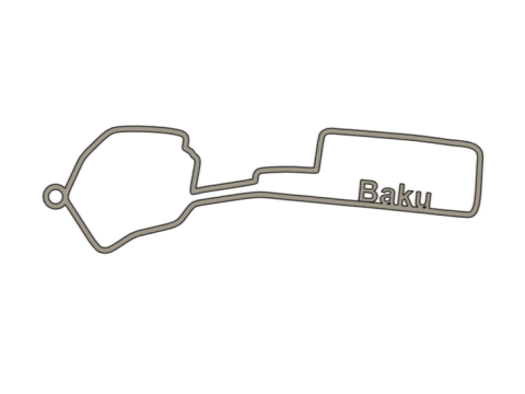 F1 Baku Circuit Pendant 3D Print Model