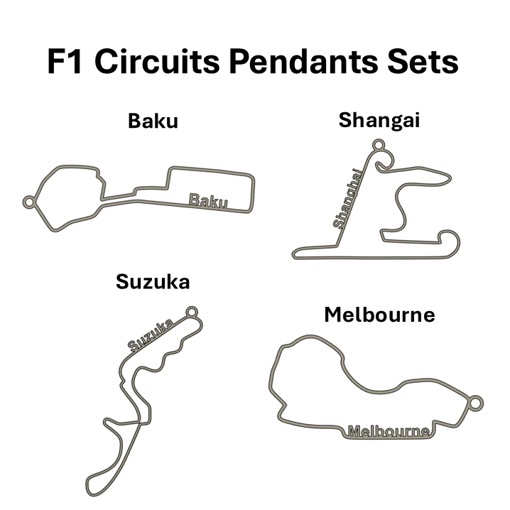 F1 Circuits Pendants Set 3D Print Model .c4d .max .obj .3ds .fbx .stl .blend 