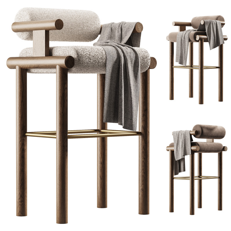 Laguna Bar Chair 3D Model .c4d .max .obj .3ds .fbx .stl .blend