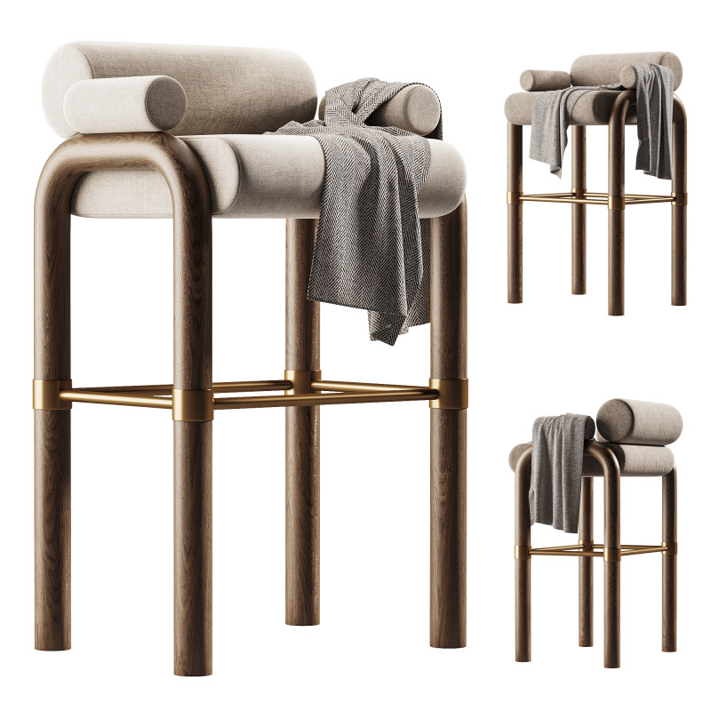 Brenna Bar Chair 3D Model .c4d .max .obj .3ds .fbx .stl .blend